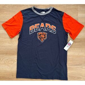 NWT Mens NFL Team Apparel Chicago Bears Tee - Large - Navy Blue/Orange